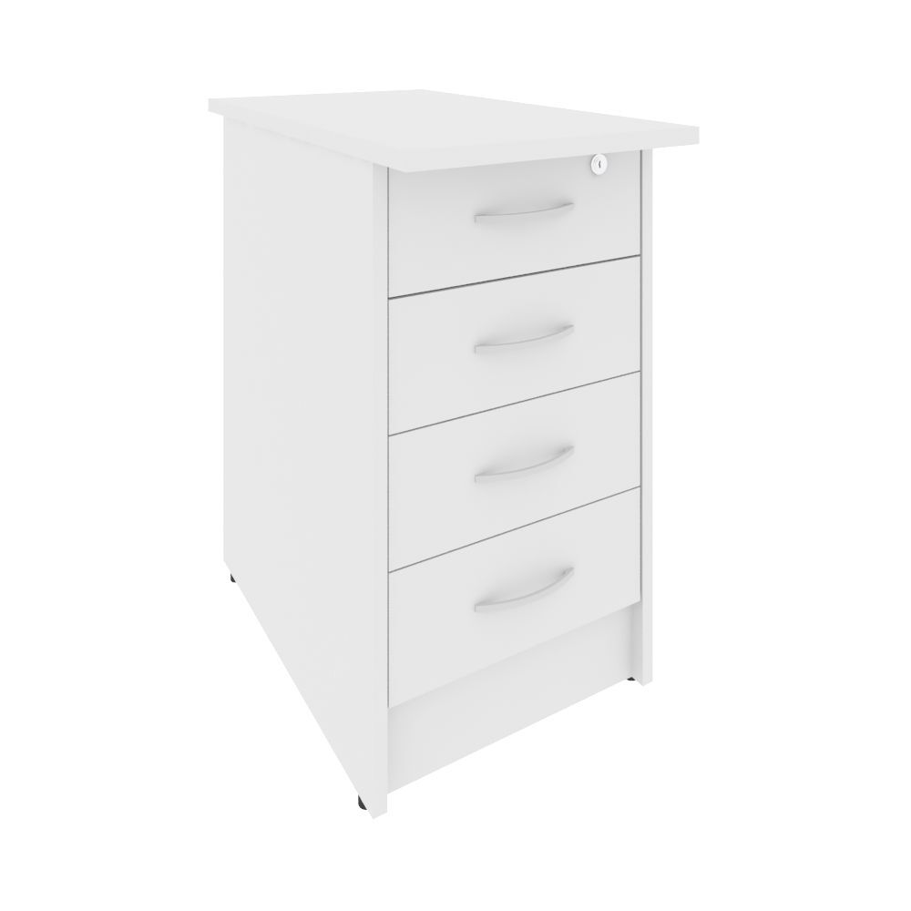 Тумба приставная с фолдингом (4 ящика, с замком)