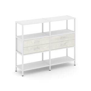 Двухсекционный стеллаж трехярусный с ящиками