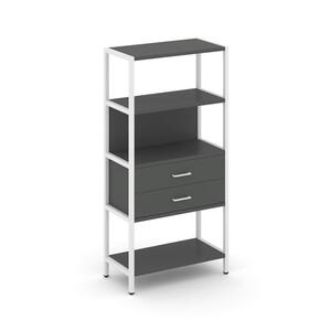 Односекционный стеллаж четырехярусный с ящиками