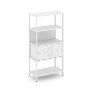 Односекционный стеллаж четырехярусный с ящиками