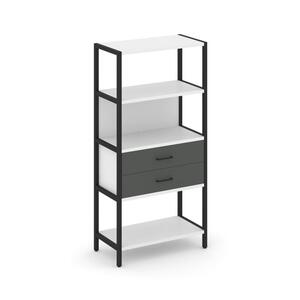 Односекционный стеллаж четырехярусный с ящиками