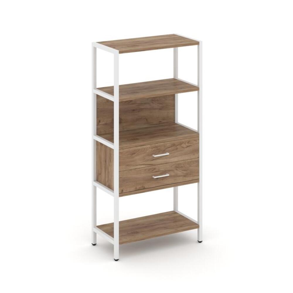 Односекционный стеллаж четырехярусный с ящиками