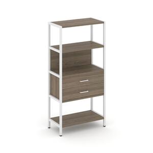 Односекционный стеллаж четырехярусный с ящиками