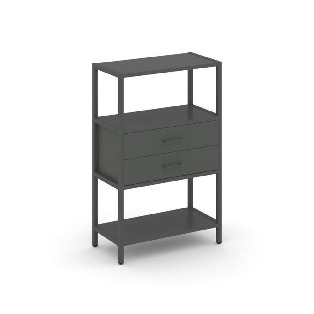 Односекционный стеллаж трехярусный с ящиками