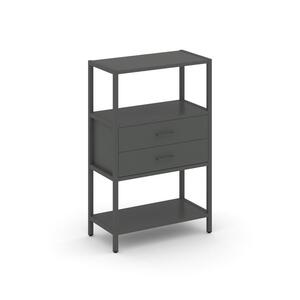 Односекционный стеллаж трехярусный с ящиками