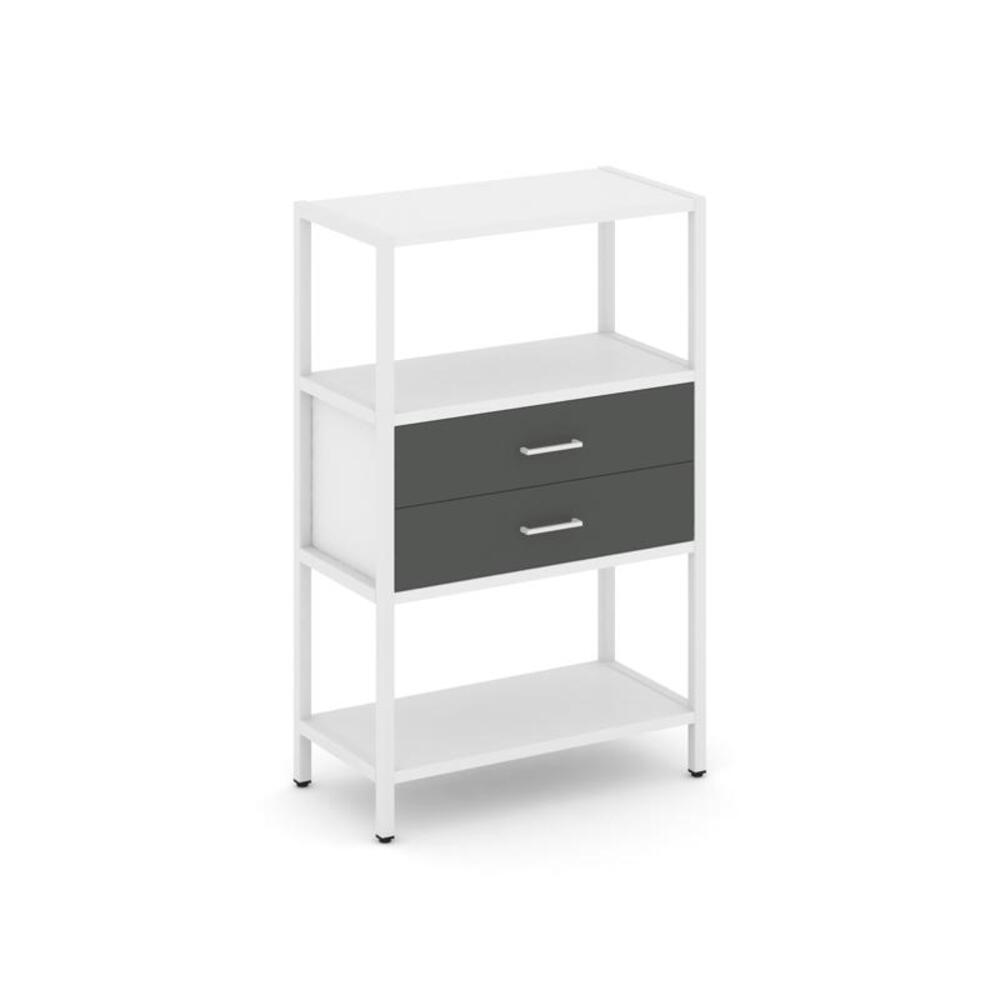 Односекционный стеллаж трехярусный с ящиками