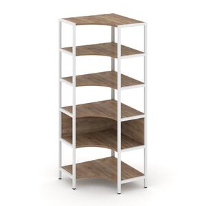Односекционный угловой стеллаж пятиярусный