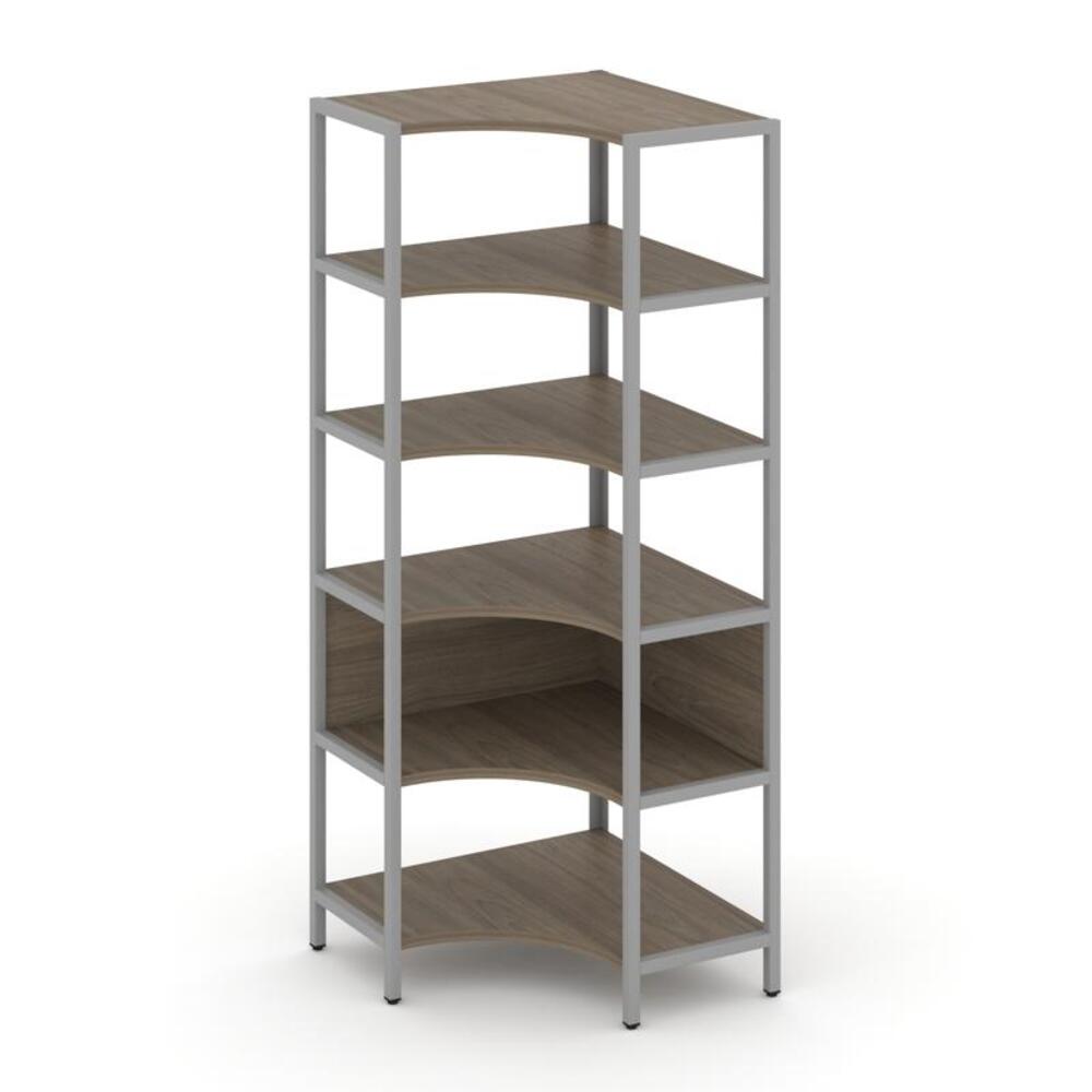 Односекционный угловой стеллаж пятиярусный