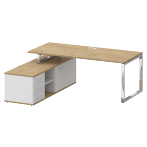 Стол руководителя с опорной греденцией, левый