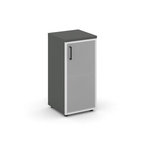 Шкаф низкий узкий правый (1 низкий фасад стекло сатин в раме)