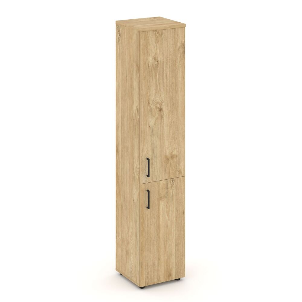 Шкаф высокий узкий правый (1 низкий фасад ЛДСП + 1 средний фасад ЛДСП)