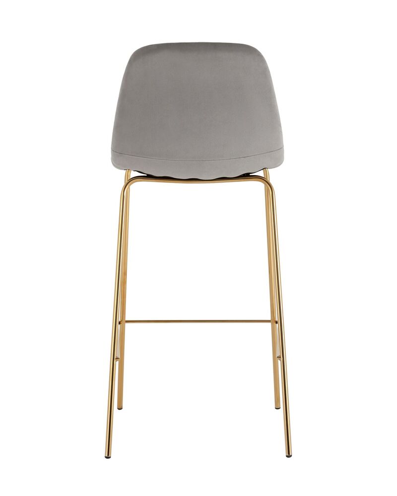 Стул барный Валенсия SN велюр серый золотые ножки 2 шт