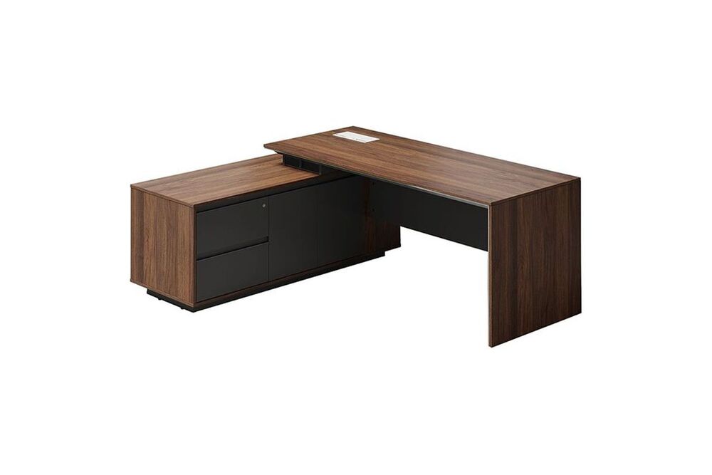 Стол руководителя на опорной сервисной тумбе (левый)