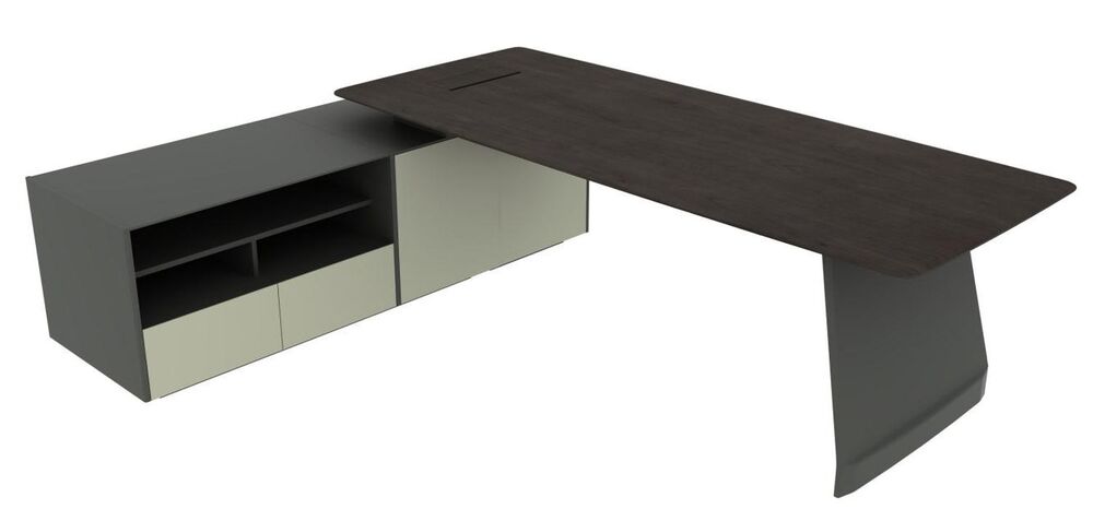 Стол руководителя на опорной тумбой (левый)