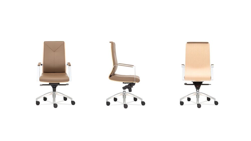 Кресло со средней спинкой на крестовине