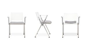 Стул на 4 хром. опорах, белый пластик, без столика