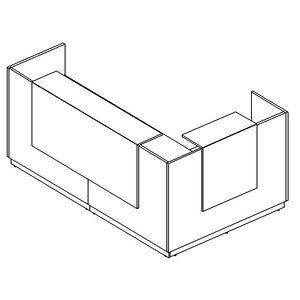 Стойка ресепшен угловая левая (полки высокие)