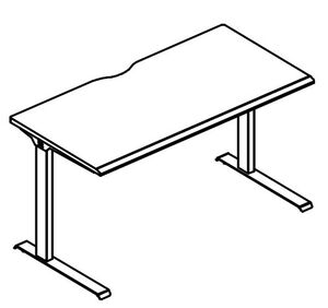 Стол офисный на металлокаркасе МL (1 скос)