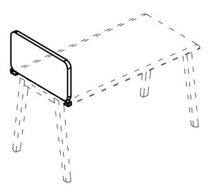 Экран настольный торцевой тканевый мягкий для стола 80