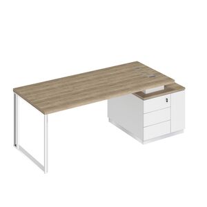 Стол руководителя на опорной тумбе (левый/правый)