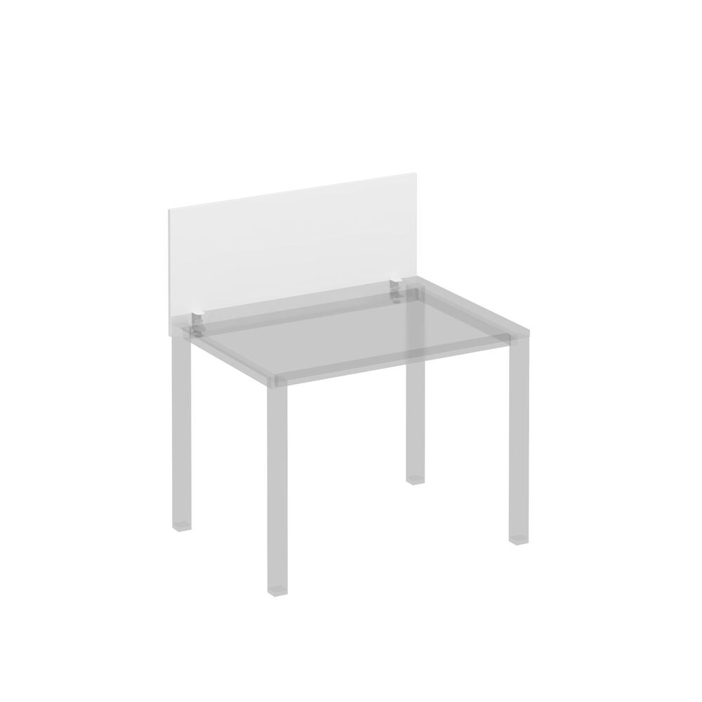 Экран настольный фронтальный с кронштейнами для стола 100 на белом металлокаркасе КФ