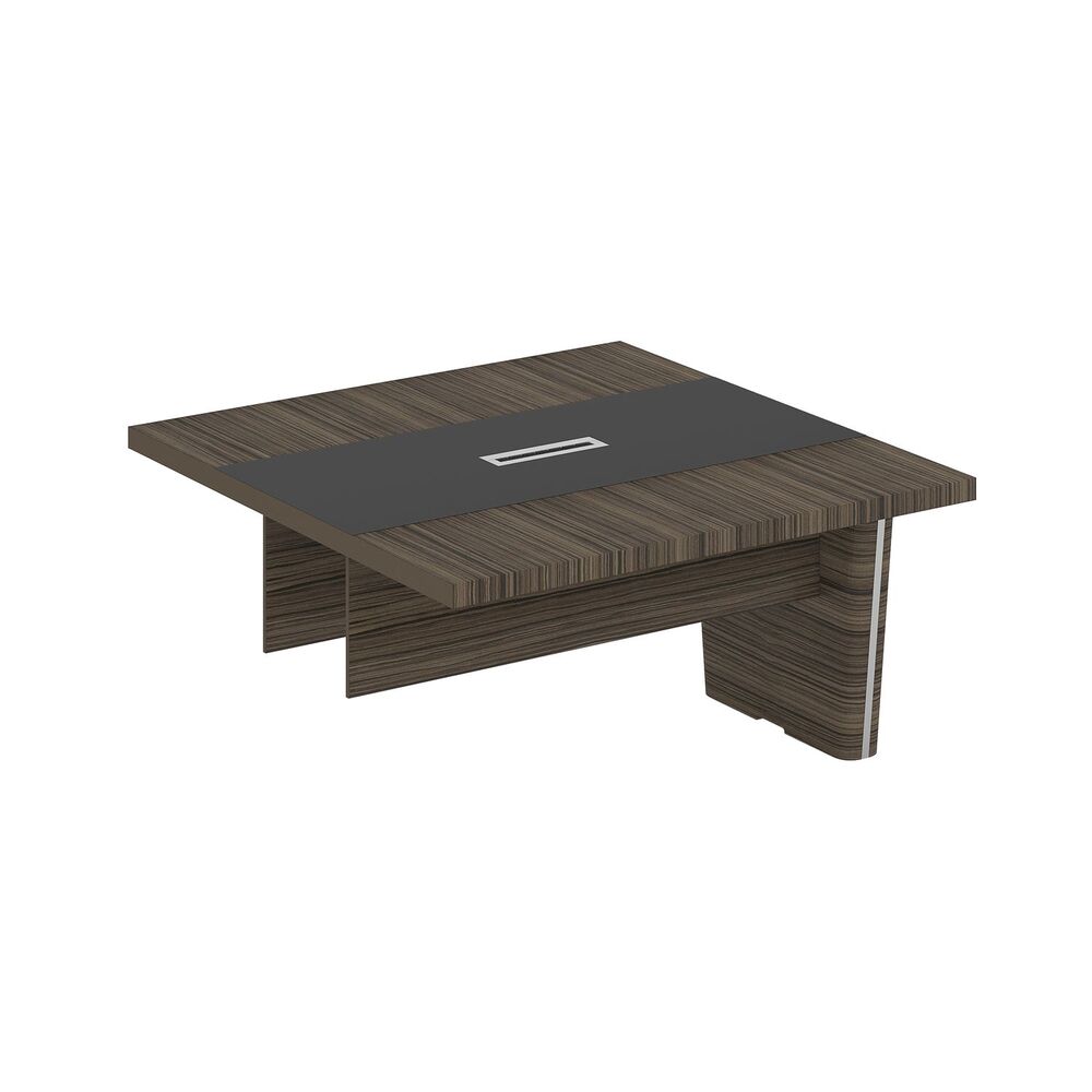 Секция стола для переговоров с кожаной вставкой