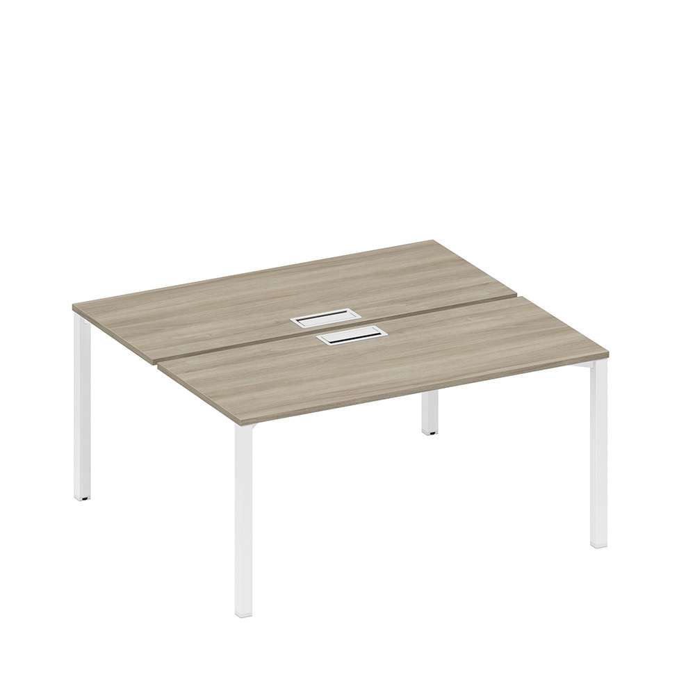 Рабочая станция на металлокаркасе, столешницы с заглушкой (2*160)